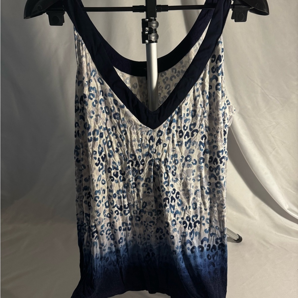 Simply Vera Vera Wang Blue and White Leopard Print Tank Top